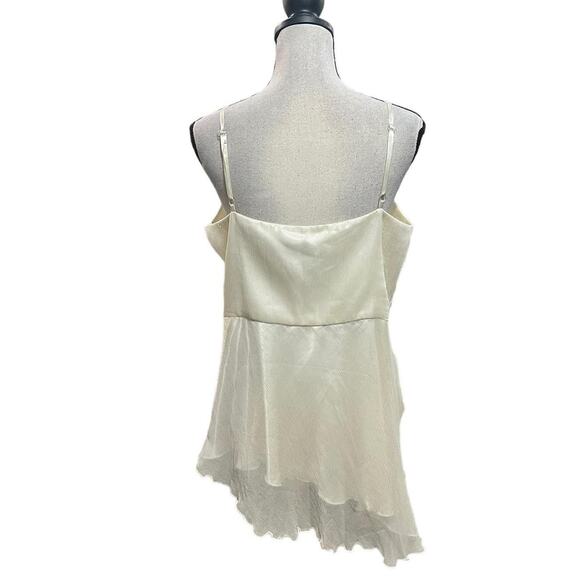 NWT VTG Y2K Spenser Jeremy Cream Fairycore Beaded Asymmetrical Silk Cami Top XL - Picture 5 of 7
